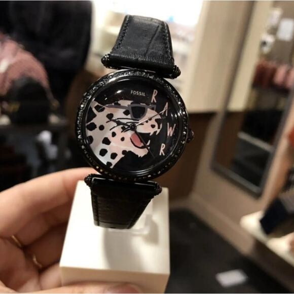 Fossil ES4710 Lyric Three-Hand Black Leather Watch - Picture 2 of 4
